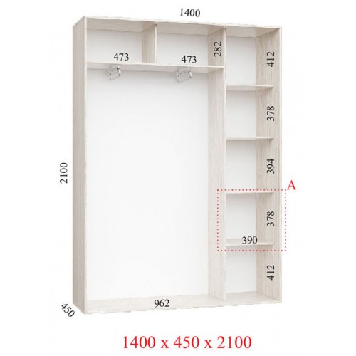 Шкаф гардероб 1.4 м, Феникс, фото 1