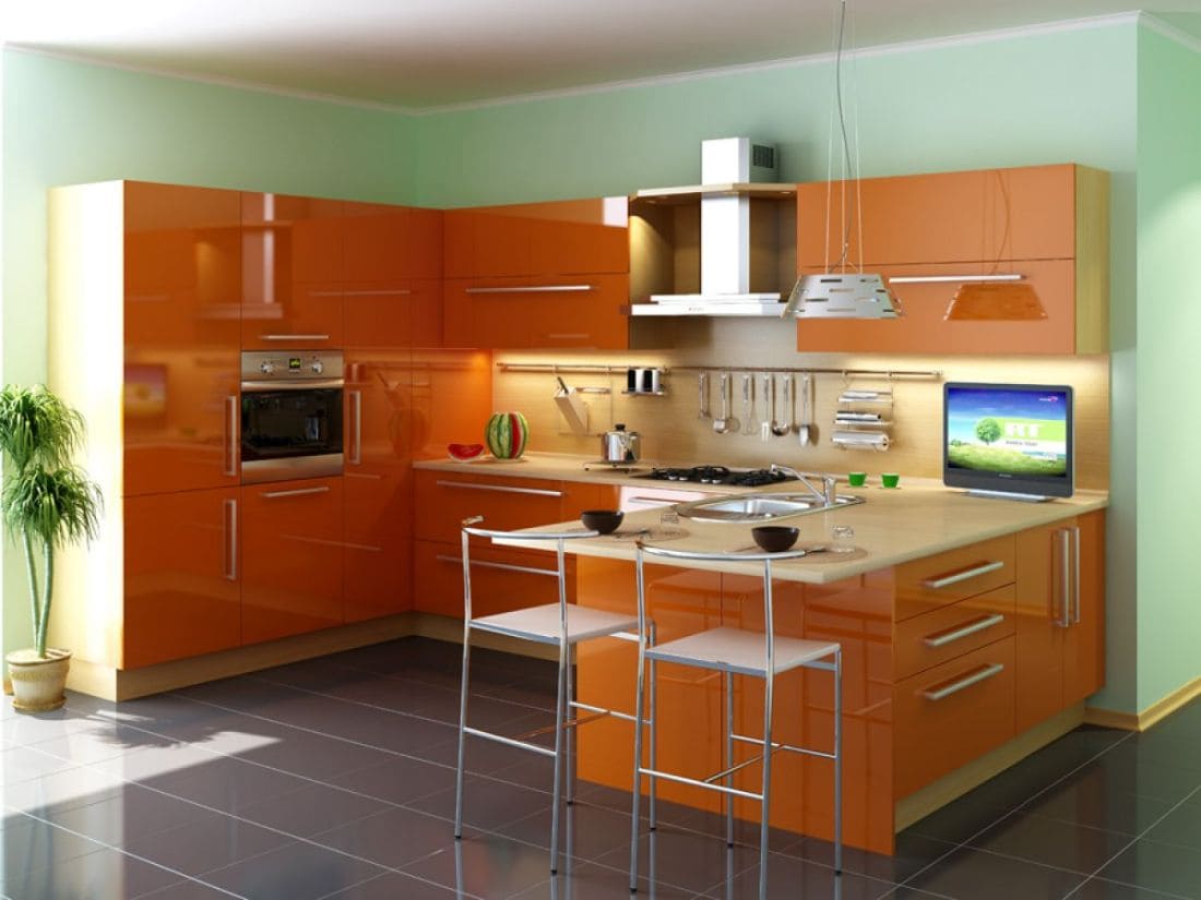 Оранжевые кухни, фото2